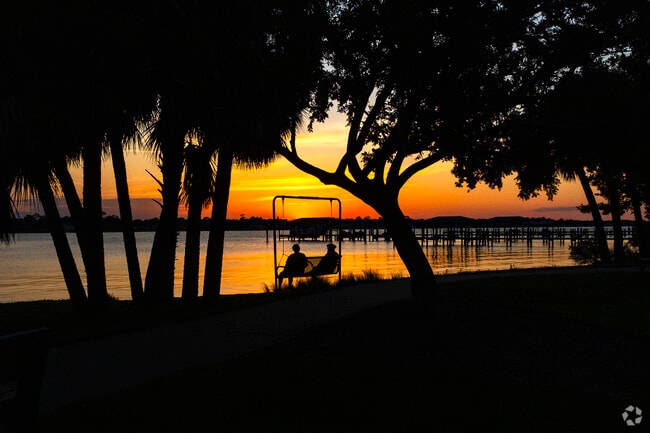 Evening sunsets on the river create a stunning backdrop in Oak Forest.