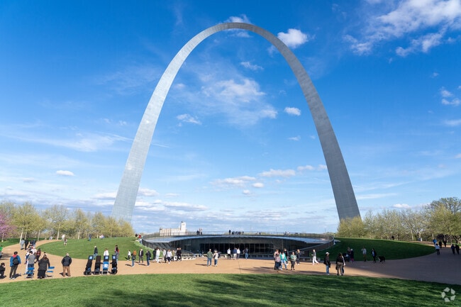 The Arch is an iconic part of the area and is visible from Washington Park.