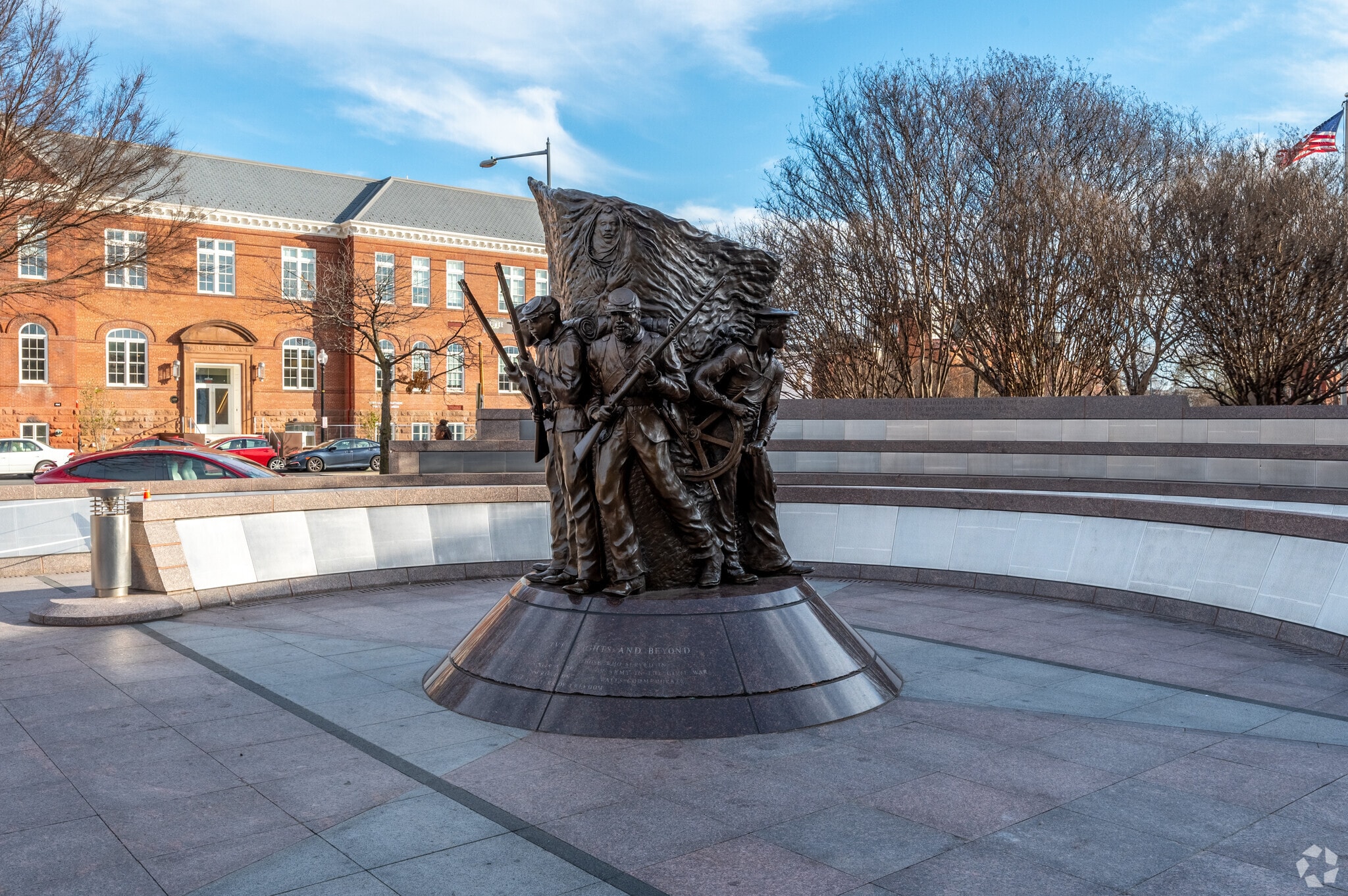 A monument to African Americans who served in the Union Army during the Civil War in U Street.