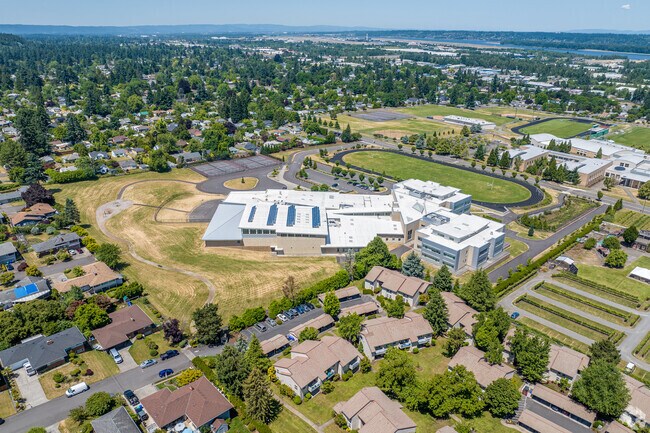 An Aerial View of Parkrose Middle School in Parkrose, Portland OR.