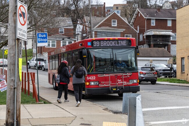 The Pittsburgh PRT has multiple stops throughout the main streets of Brookline.