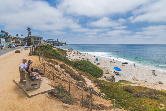 Windansea beach features small bluffs--great for viewing the beach and ocean.