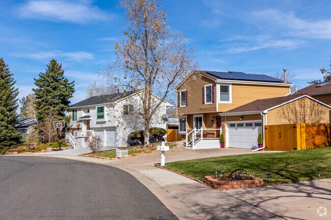 Some larger split-level homes with garages can be seen in Foothill Green.