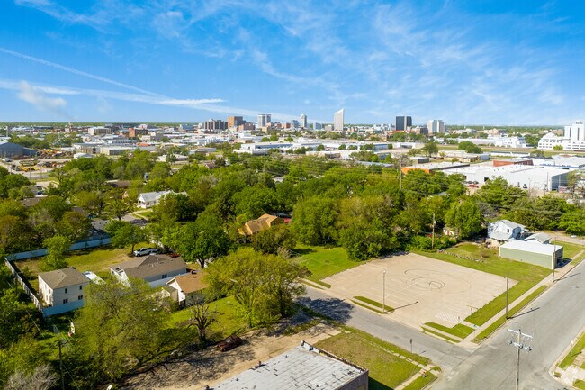 Birdseye view of McAdams looking towards downtown Wichita.