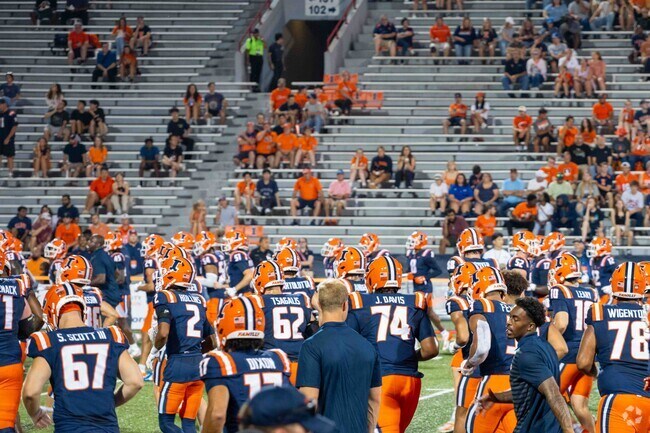 The U of I football team plays its games at Memorial Stadium near the Fairlawn Park area.