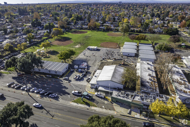 Smythe Academy of Arts & Sciences offers a sprawling campus when viewed from above.