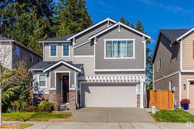 This modern craftsman home has some unique styling among its neighbors.