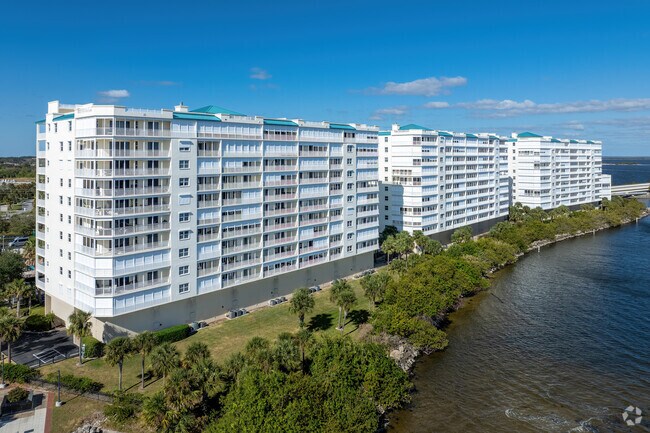 High-rise condos in Titusville offer views of the horizon and the Space Coast.
