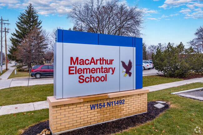 Signage leading to MacArthur Elementary School in Germantown.