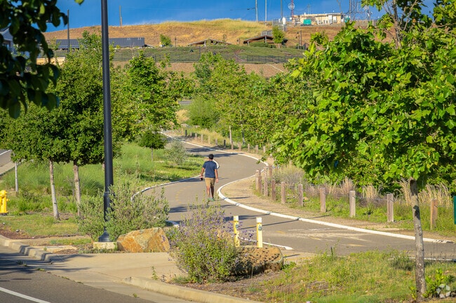 Horseshoe Trail winds through Folsom Ranch, offering a scenic route for biking and jogging.