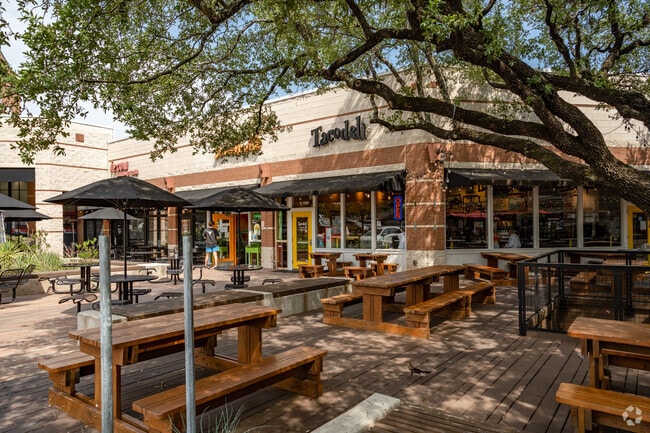 Tacodeli serves tacos with indoor and patio seating on Bee Cave Road.
