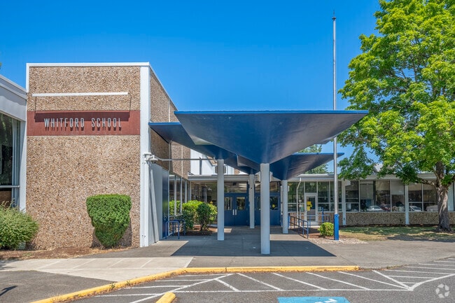 Entrance to Whitford Middle School in the Raleigh West neighborhood.