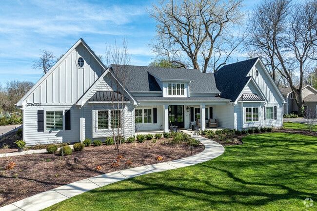 Many new Farmhouse-style homes can be found throughout Green Acres.