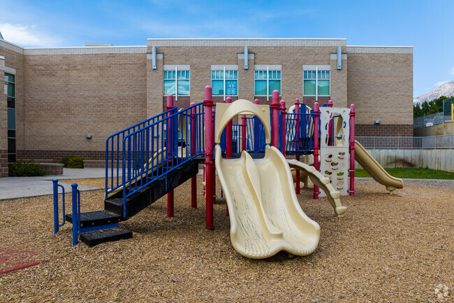 A colorful playground for young students at North Ogden Elementary School.