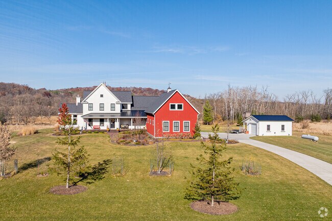Farmhouse-style homes are common across Erin’s rural landscape.