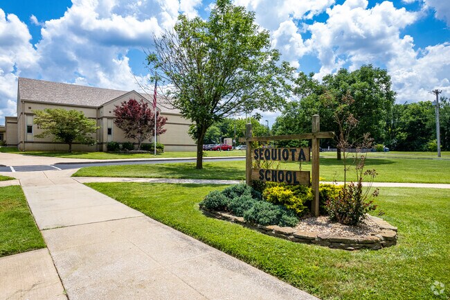 The Sequiota Elementary School campus includes community garden spaces maintained by volunteers.