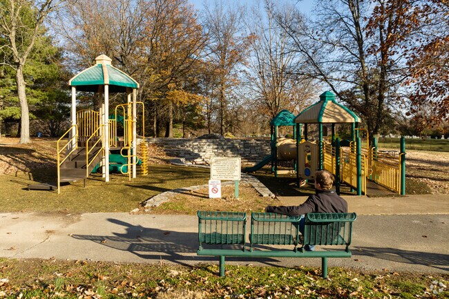 St Vincent Park features a playground in the neighborhood of Bel-Nor.
