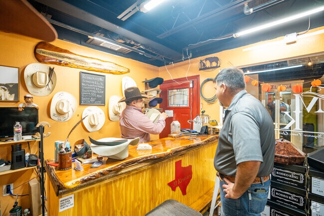 Custom cowboy hat shops and apparel are popular throughout the downtown McAllen area.