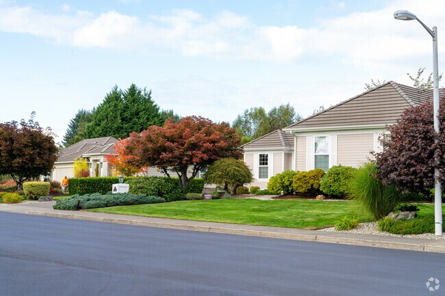 Different-style homes line the streets of Indian Summer in Lacey.