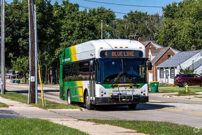 Metro Transit bus stops are located throughout Green Bay's Olde North neighborhood.