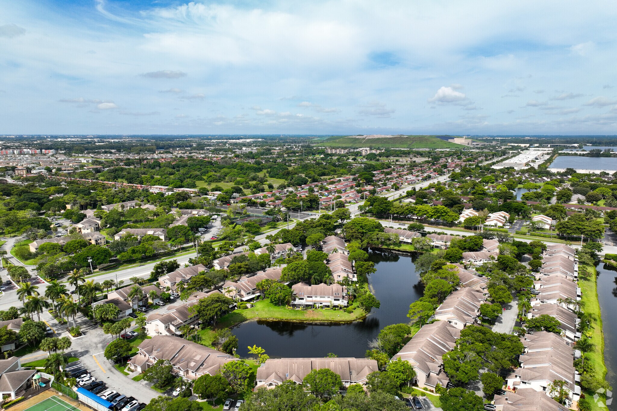 Overview of the lakes between the residential communities in Meadowlakes.