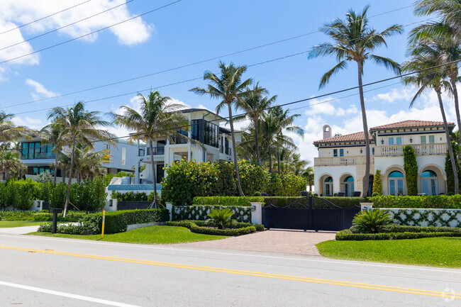 Charming high end homes lining the peaceful streets of Gulf Stream neighborhood