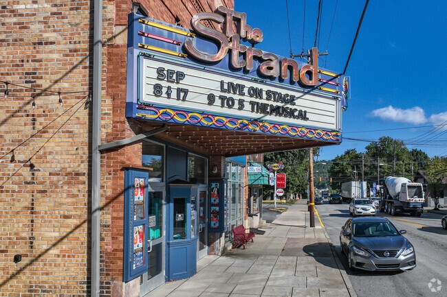 Strand Theater, built in 1914, hosts concerts and films in a historic Zelienople venue.
