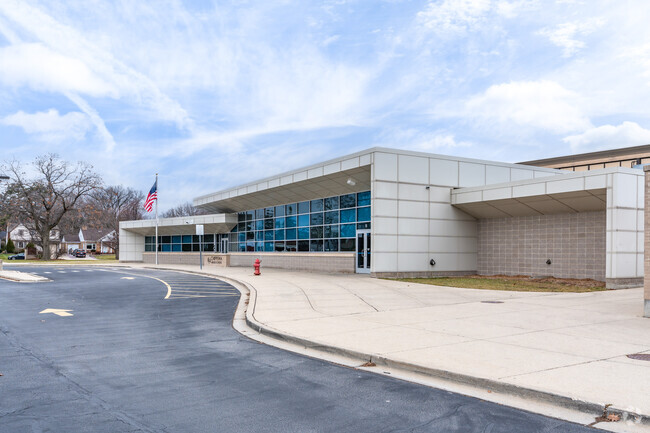 Chippewa Middle School has a modern glass front facade.