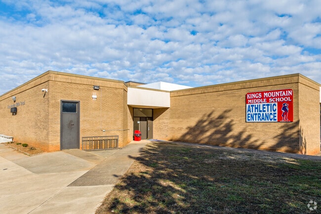 Student athletics entrance of Kings Mountain Middle School.