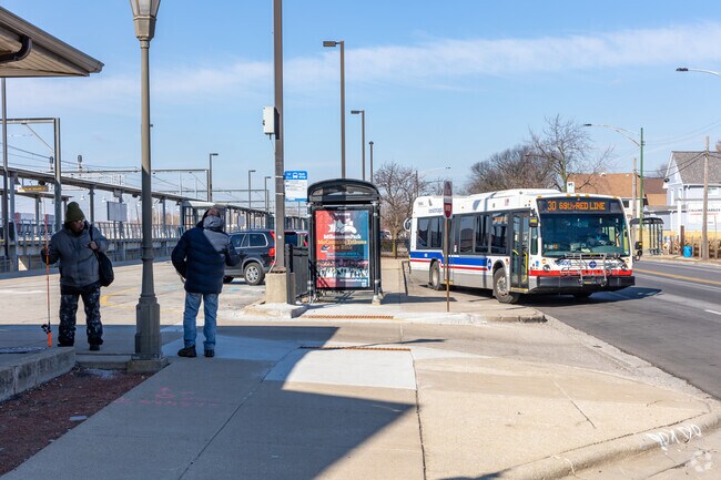 Heading out to go fishing from the Hegewisch train and bus stop in Burnham.