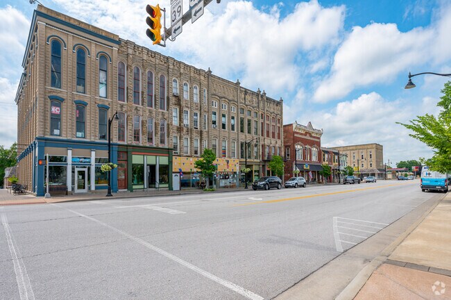 The town of Delphi is a charming community southwest of Rockfield.