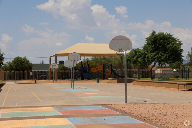 Eliseo C. Felix School offers students a basketball court and playground to enjoy during recess.