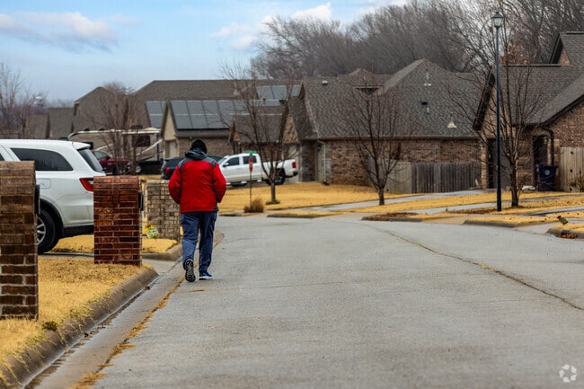 Strolling through a quiet neighborhood is typical for Prairie Grove residents.