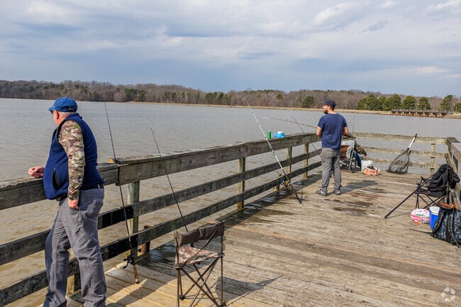 Fishing at the Lake Brandt Marina is a favorite pastime for residents of The Bluffs.