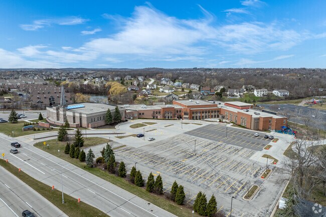 An aerial view of Hales Corners Lutheran School.