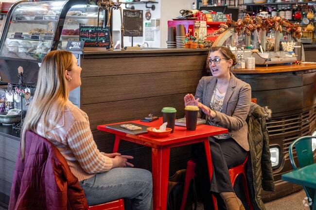 Grab some coffee at Cafe at the Crossing in Western.