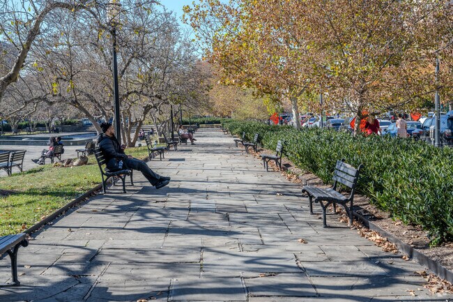 Rawlins Park in Foggy Bottom is small, green oasis in largely urban Foggy Bottom.