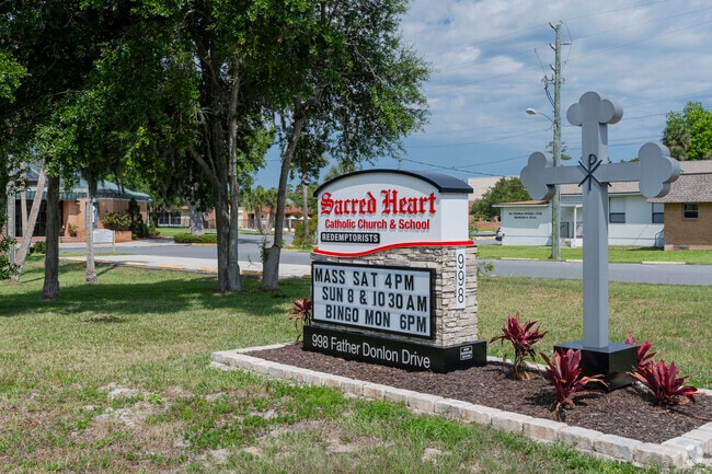 Sacred Heart Catholic School is located in New Smyrna Beach, Florida.