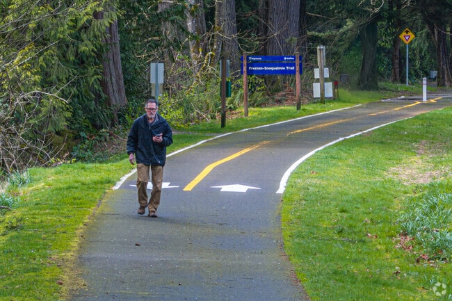 The multiuse Preston-Snoqualmie Trail is paved and stretches about 7 miles to Lake Alice from Upper Preston.