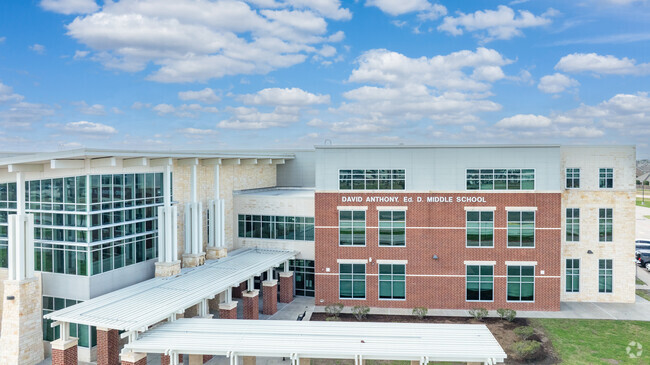 Architectural elegance unfolds in the modern structure of Anthony Middle School.