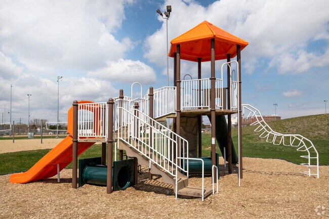 The playground equipment at Demetral Field, in the Emerson East neighborhood.