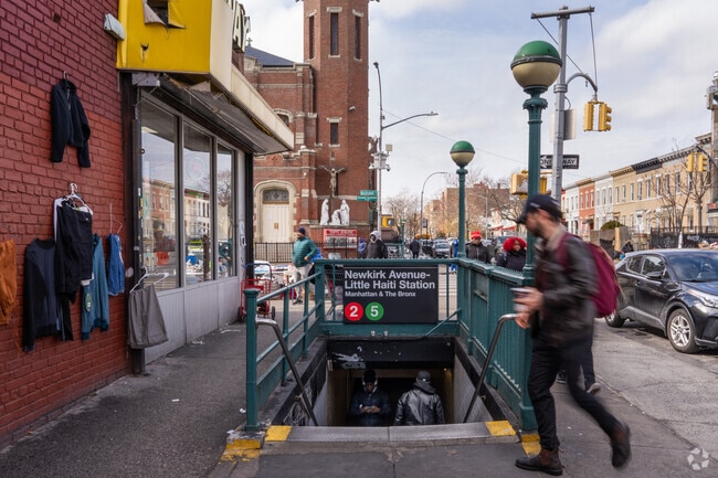 The bustling Newkirk Ave - Little Haiti subway station connects East Flatbush to the 2 and 5.