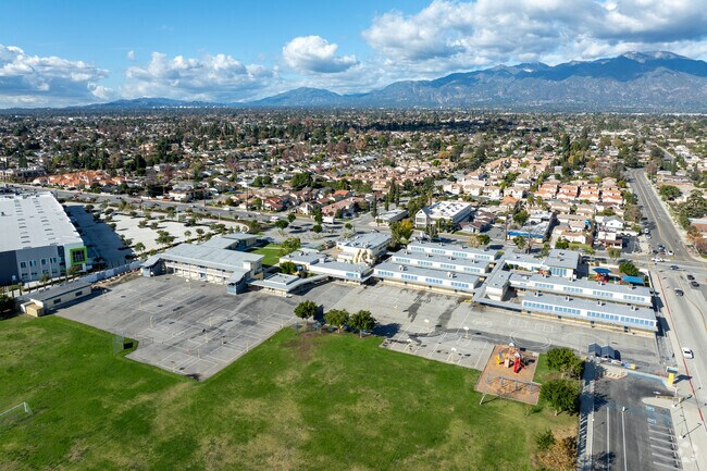Aerial view of Gidley Elementary School in the city of El Monte, Ca.