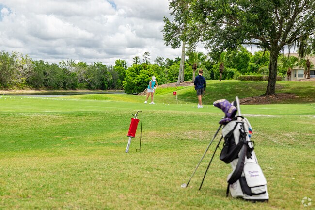 Stoneybrook golfers can perfect their shot on the pratice greens.