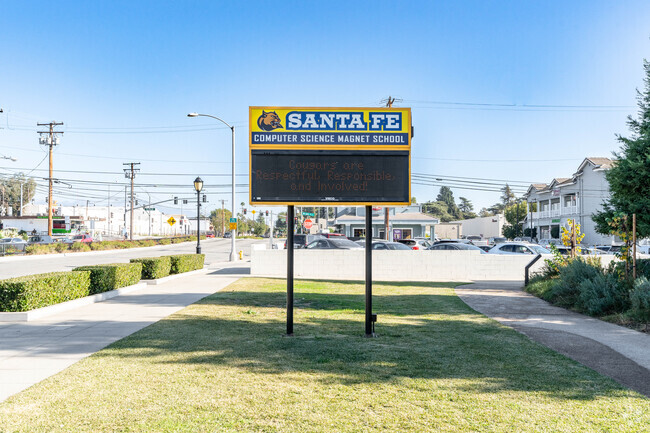 Santa Fe Computer Science Magnet School front LED sign.