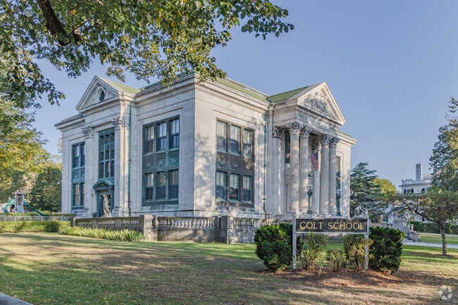 The Colt-Andrews School in Bristol is housed in two buildings across the street from oneanother.
