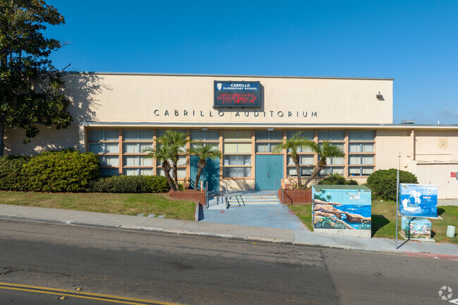 An entrance view to the auditorium at Cabrillo Elementary School.