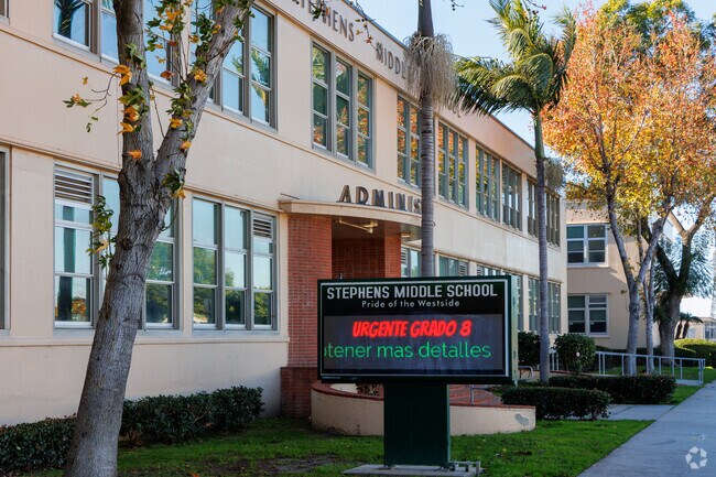 Stephens Middle School main entrance.