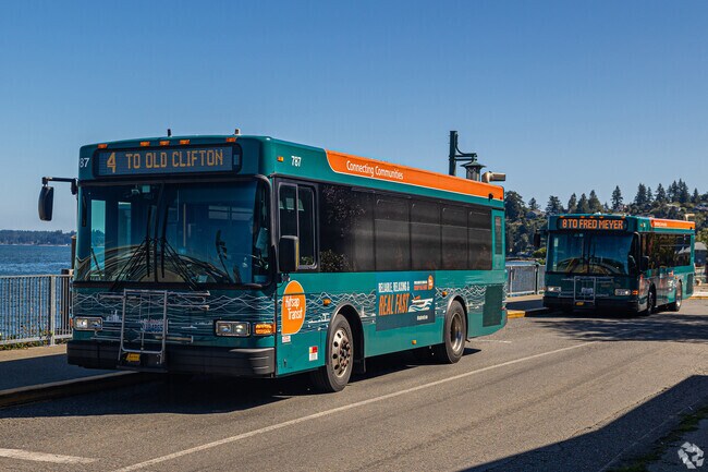 Kitsap Transit serves the community with bus stops all over the neighborhood.