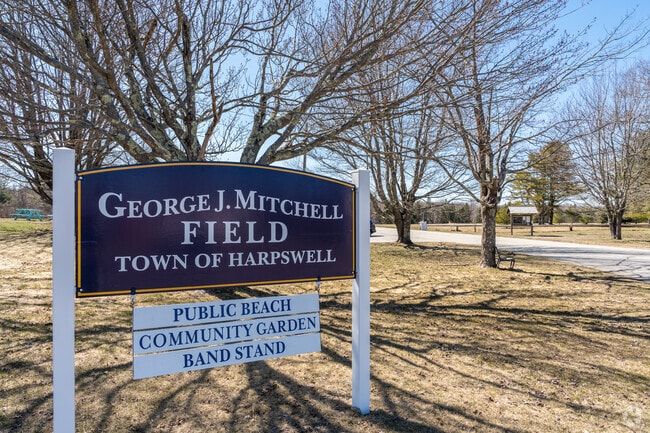 Entrance and sign at George J Mitchell Field